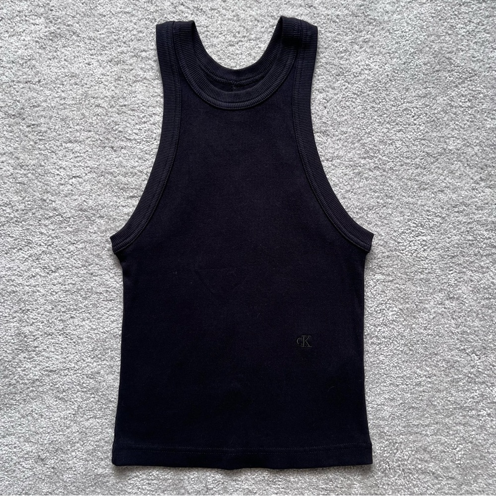 Calvin Klein CK Black Heavy Rib Tank Top